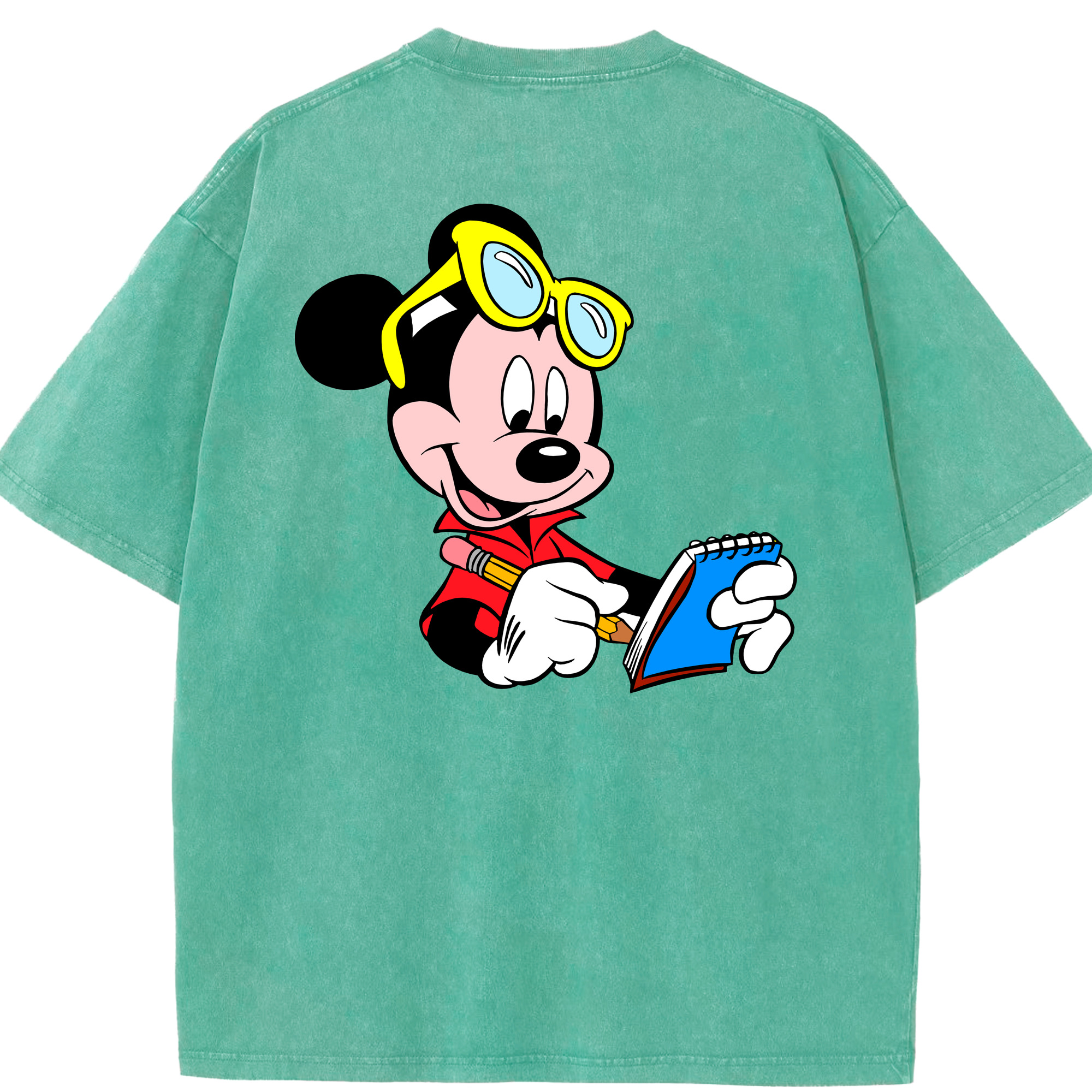 （画像用） ミッキーマウス Mickey Mouse 綿100% ヴィンテージ風 半袖Tシャツ（背面プリント）